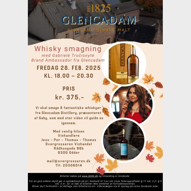 Glencadam Whisky smagning 28/2-2025